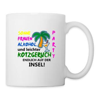 Kotzgeruch Saufen Jungesellenabschied Geschenkidee - Tasse - Weiß - Rechts