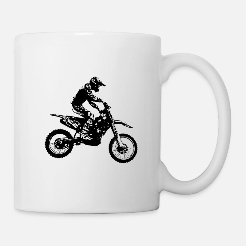 enduro noir - Mug blanc - blanc