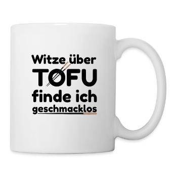 tofu anti vegan vegetarisch fleischesser Geschenk - Tasse - Weiß - Rechts