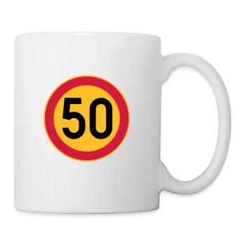 50 limite / limite de vitesse - Mug blanc - blanc - Droite
