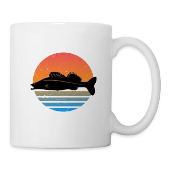 Retro Zander Fishing Angler Predator Gift Fish - Mug - white - Right