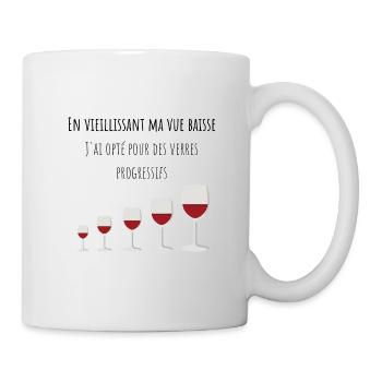 J'ai opté pour des verres progressifs alcool - Mug blanc - blanc - Droite