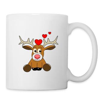 Saint-Valentin des rennes - Mug blanc - blanc - Droite