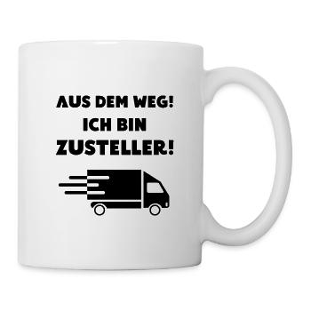 Lieferdienst Zusteller Paketbote Post Spruch - Tasse - Weiß - Rechts