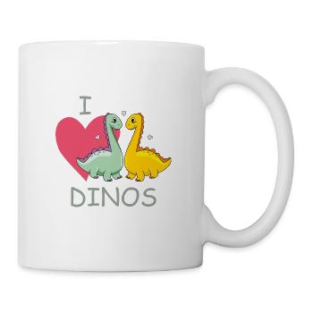 Zwei verliebte Dinos - Tasse - Weiß - Rechts