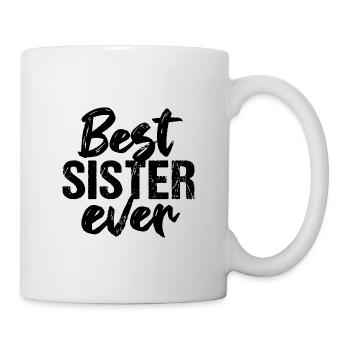 Beste Schwester meilleure sœur de tous les temps - Mug blanc - blanc - Droite