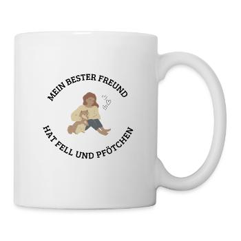 Mein bester Freund hat Fell und Pfötchen - Tasse - Weiß - Rechts