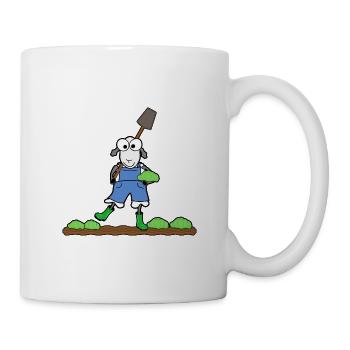 Moutons dans le jardin - Mug blanc - blanc - Droite