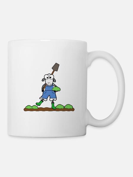 Schaf im Garten - Tasse - Weiß