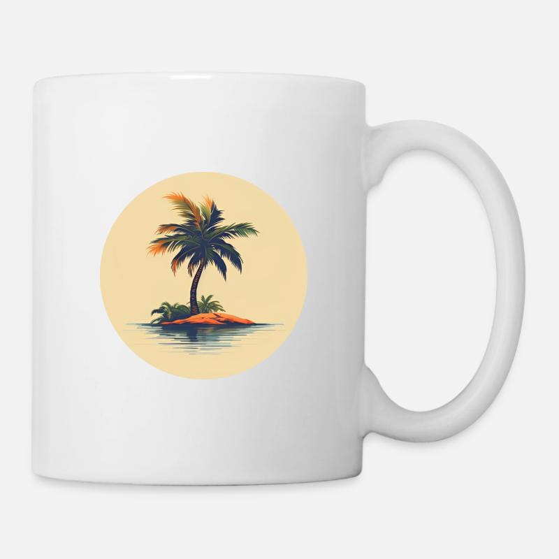 Palmen Insel - Tasse - Weiß