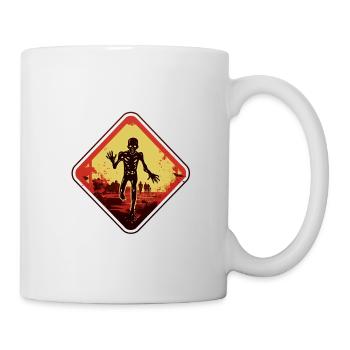 Signe d’avertissement zombie Halloween - Mug blanc - blanc - Droite
