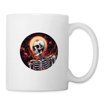 Halloween Skelett - Tasse - Weiß - Rechts