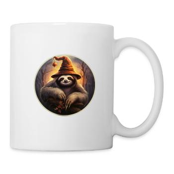 Halloween Faultier - Tasse - Weiß - Rechts