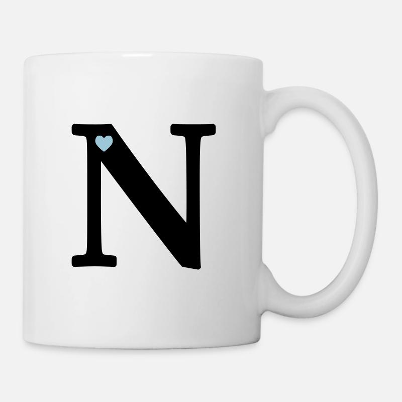 Buchstabe N Anfangsbuchstabe - Tasse - Weiß