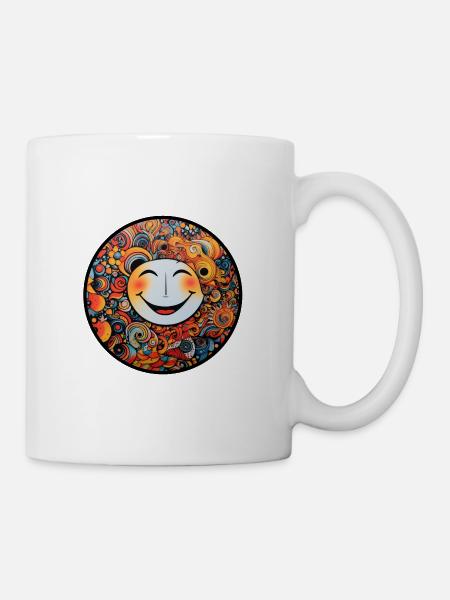 Emoji Smiley Mandala - Tasse - Weiß