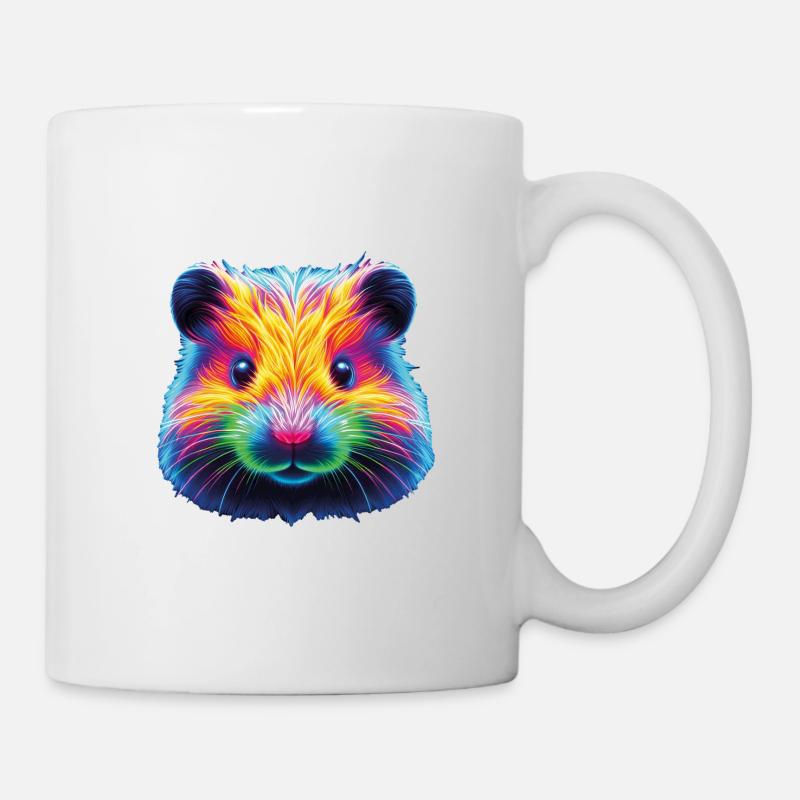 Hamster Neon Kopf - Tasse - Weiß