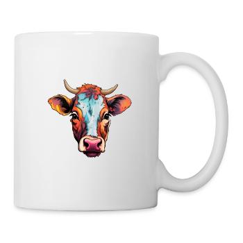 Kuhkopf bunt - Tasse - Weiß - Rechts