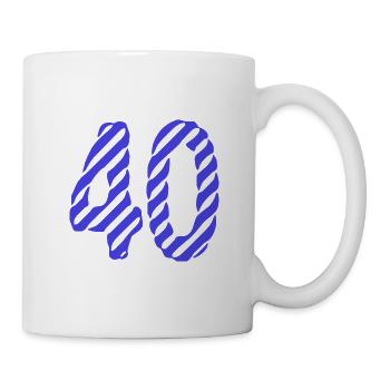 40. 40 ANS. 40e ANNIVERSAIRE. ANNIVERSAIRE 40 ANS. - Mug blanc - blanc - Droite