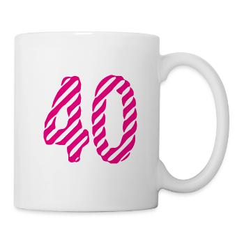 40. 40 ANS. 40e ANNIVERSAIRE. ANNIVERSAIRE 40 ANS. - Mug blanc - blanc - Droite