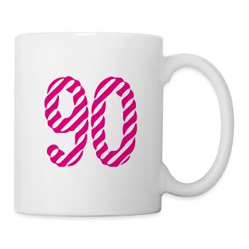 90. 90 ANS. 90e ANNIVERSAIRE. ANNIVERSAIRE 90 ANS. - Mug blanc - blanc - Droite