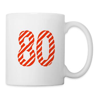 80. 80 YEARS. 80th ANNIVERSARY. 80TH BIRTHDAY. - Mug - white - Right