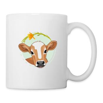 Cute peeking calf - Mug - white - Right