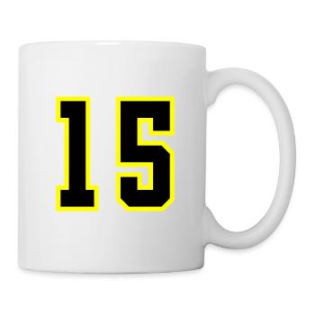 Maillot à 15 numéros - Mug blanc - blanc - Droite