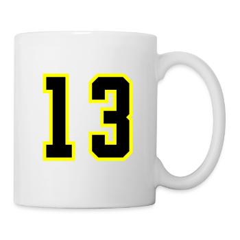 13 Zahl Trikot - Tasse - Weiß - Rechts