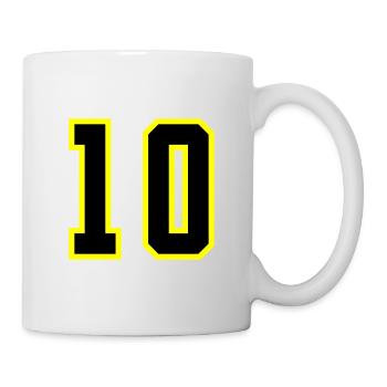 10 Zahl Trikot Zehn - Tasse - Weiß - Rechts