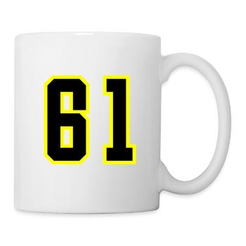 61 Zahl Trikot - Tasse - Weiß - Rechts