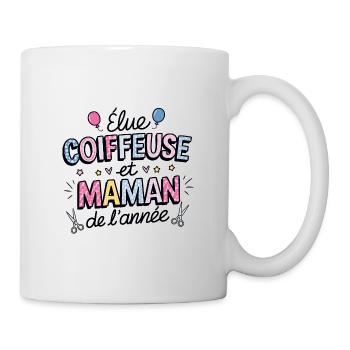 Elue coiffeuse et maman de l'année - Mug blanc - blanc - Droite