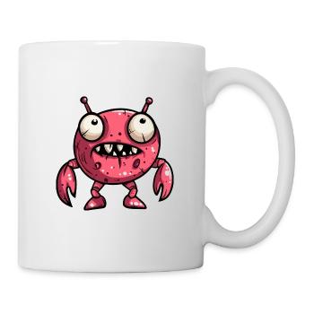 Krebs Krabbe Halloween Comic Lustig - Tasse - Weiß - Rechts