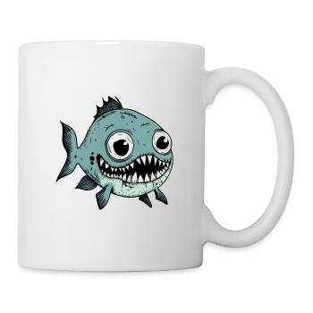 Piranha Fish Halloween Comic Funny - Mug - white - Right