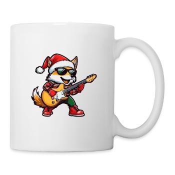 Fuchs Weihnachten Rocker Gitarre - Tasse - Weiß - Rechts