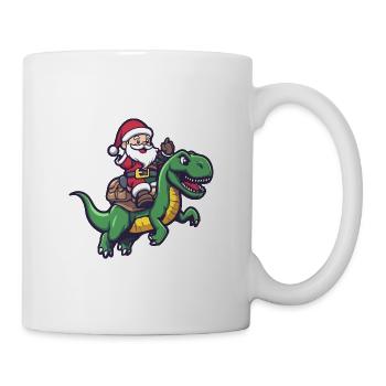 Dinosaurier T-Rex Weihnachtsmann - Tasse - Weiß - Rechts