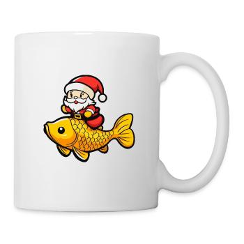 Poisson rouge Père Noël - Mug blanc - blanc - Droite