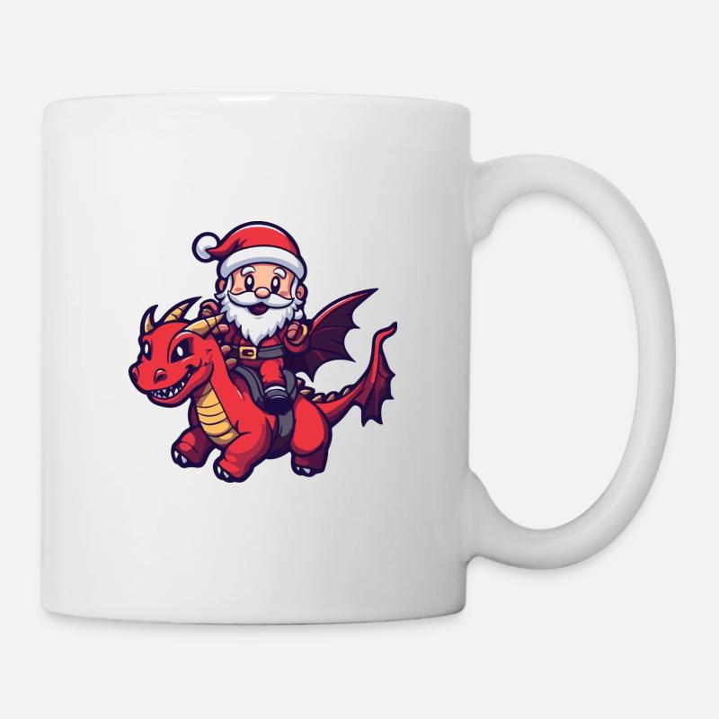 Drache Weihnachtsmann - Tasse - Weiß