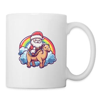 Chameau Père Noël Arc-en-ciel - Mug blanc - blanc - Droite