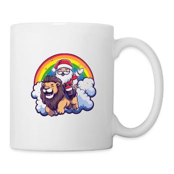 Lion Santa Claus Rainbow - Mug - white - Right