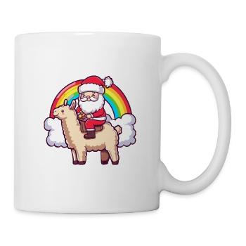 Alpaga Lama Père Noël Arc-en-ciel - Mug blanc - blanc - Droite