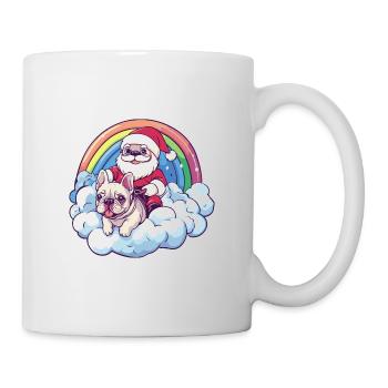 French Buldog Dog Santa Claus Rainbowbow - Mug - white - Right