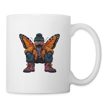 Schmetterling Lustig Winter - Tasse - Weiß - Rechts