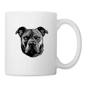 Tête de chien Staffordshire Bull Terrier - Mug blanc - blanc - Droite