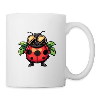 Marienkäfer Comic Urlaub - Tasse - Weiß - Rechts
