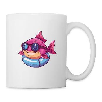 Piranha Fisch Comic Cool - Tasse - Weiß - Rechts