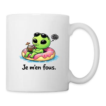 Je m’en fous – Alien détendu et humour décalé - Mug blanc - blanc - Droite