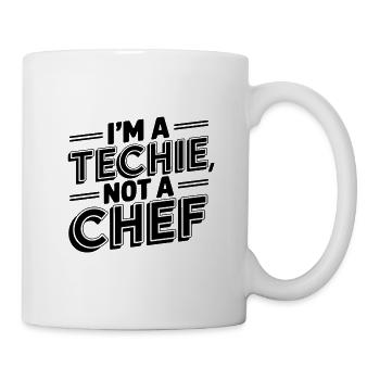 Techie, kein Koch Nerd Geek Techniker ITler - Tasse - Weiß - Rechts