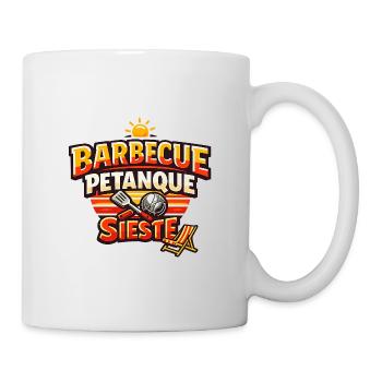 Barbecue Pétanque Sieste Humour Été - Mug blanc - blanc - Droite