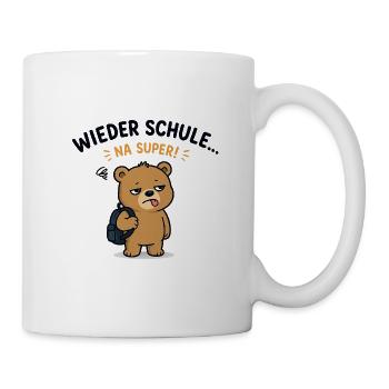 Wieder Schule Bär mit Rucksack - Tasse - Weiß - Rechts
