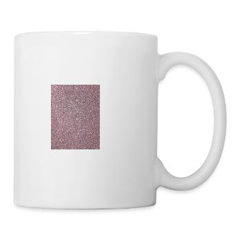 Vintage pink rose false glitter background - Mug - white - Right